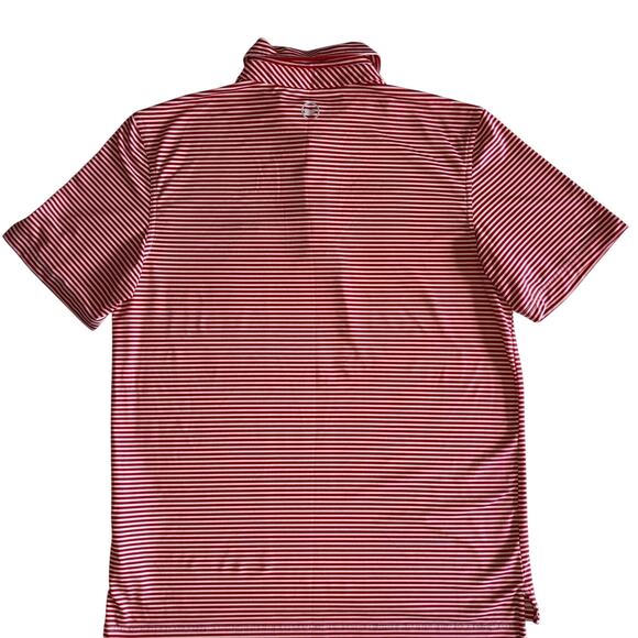 Vineyard Vines Mens Performance Polo Shirt Medium SS Striped Golf Club Logo EUC - Picture 5 of 8